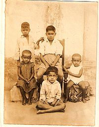 Malay (sitting) with elder brother Samir Roychoudhury in Patna (1940's)